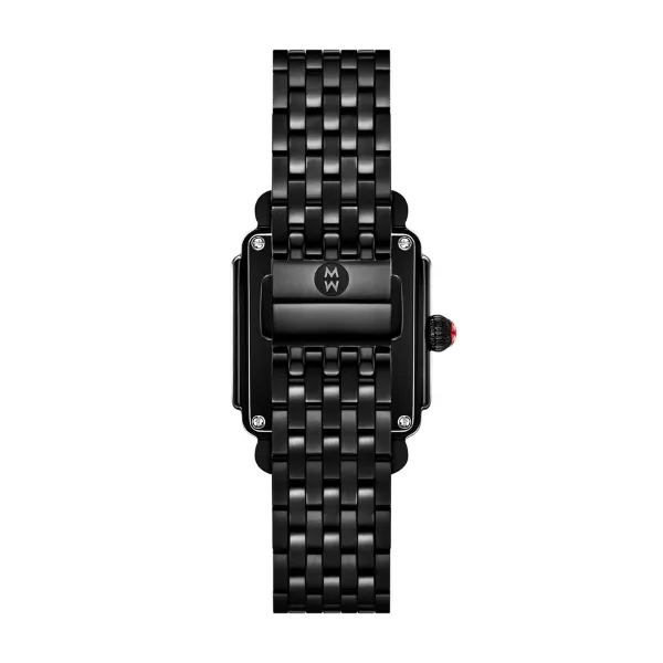 Michele Deco Madison Mid Noir Stainless Steel Diamond Watch - MWW06G000042