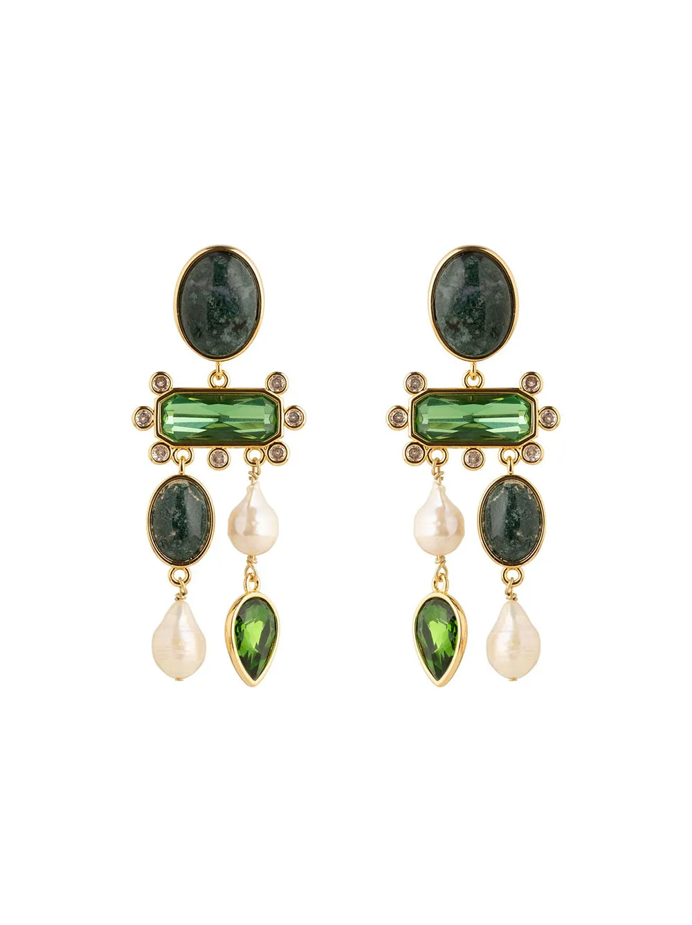 Mignonne Gavigan Luxe Greenwich Earrings in Green Multi