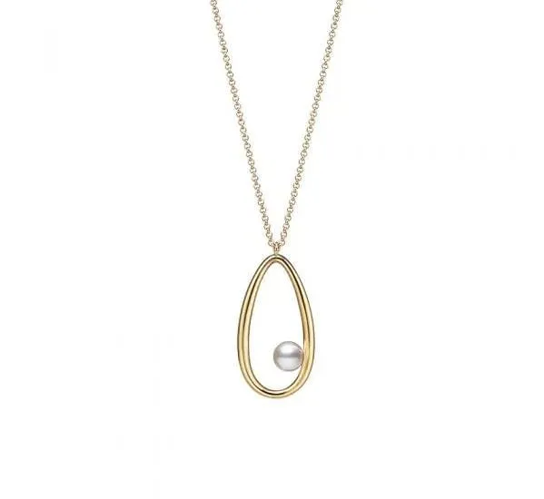 Mikimoto 18K Yellow Gold Moon Dew Akoya Pearl Necklace