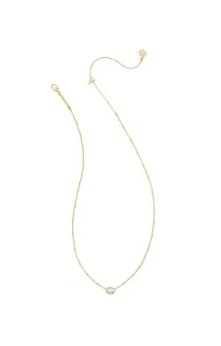 Mini Elisa Gold Satellite Short Pendant Necklace in Ivory Mother-of-Pearl