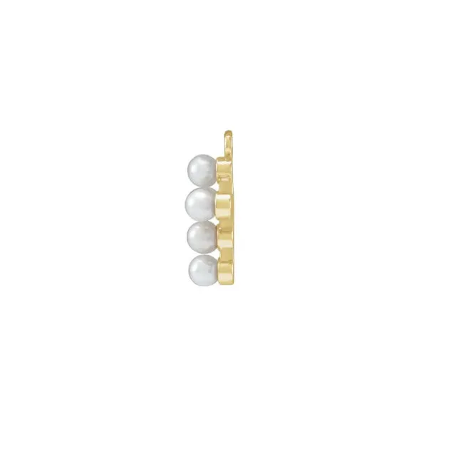 Mini Pearl Cross Necklace Gold 16” with 2” Extension