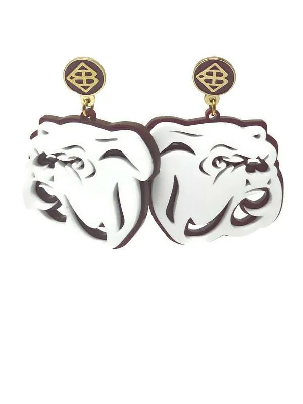 Mississippi State Bulldogs White Earrings