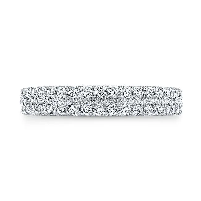 Modern Style 2-Row Diamond Wedding Band