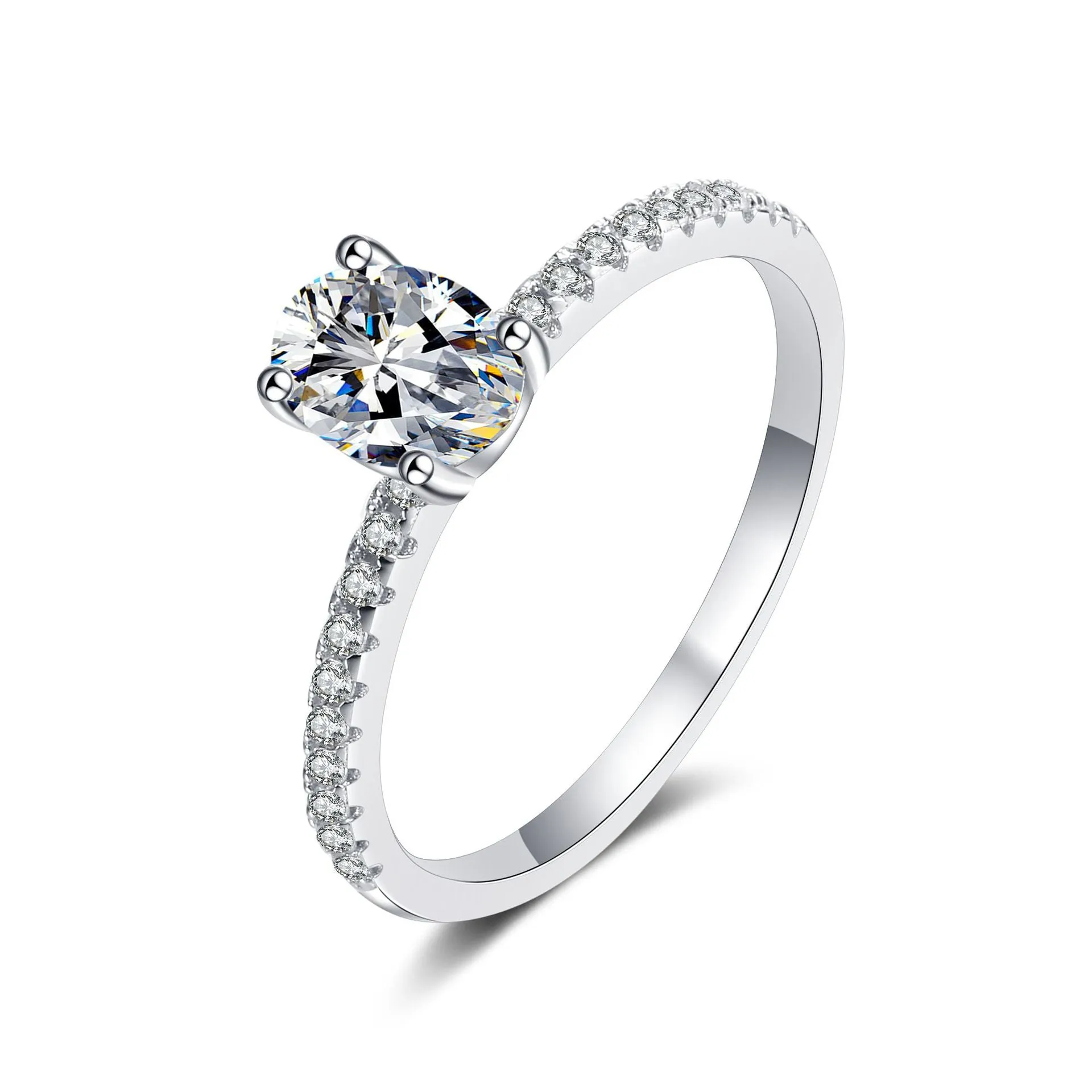 Moissanite Wedding Ring, Oval Cut Statement Ring-RM019