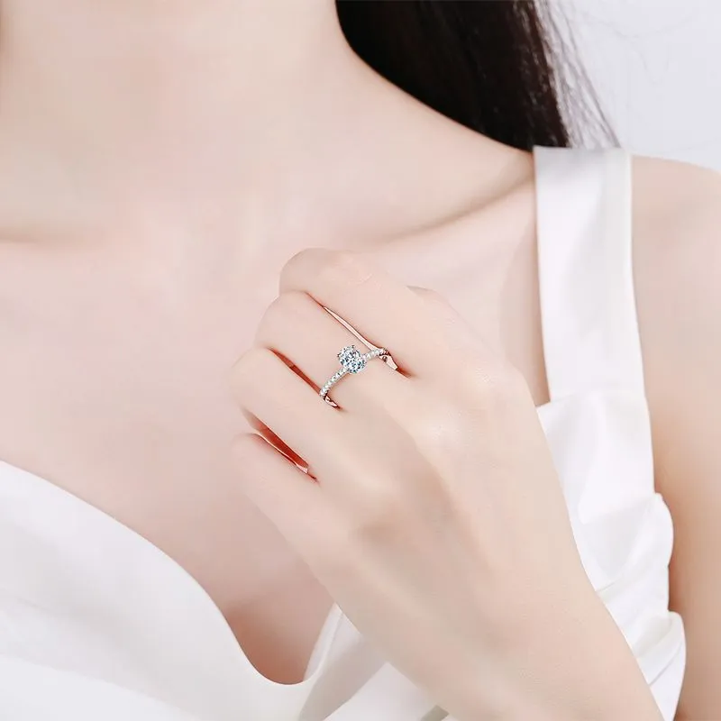 Moissanite Wedding Ring, Oval Cut Statement Ring-RM019