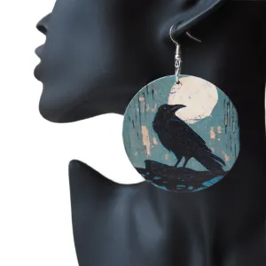 Mosswood Raven Moon Earrings
