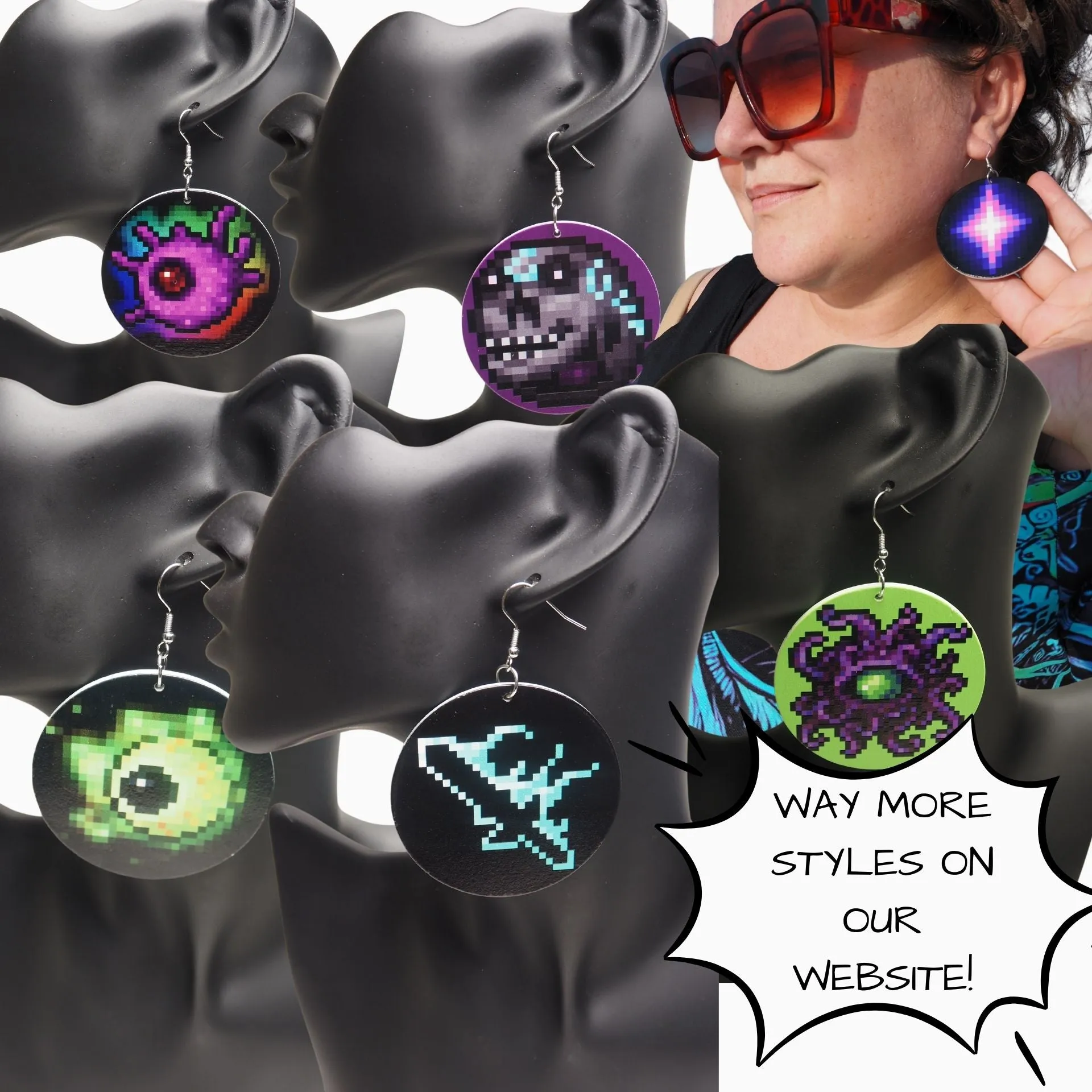 Mosswood Raven Moon Earrings