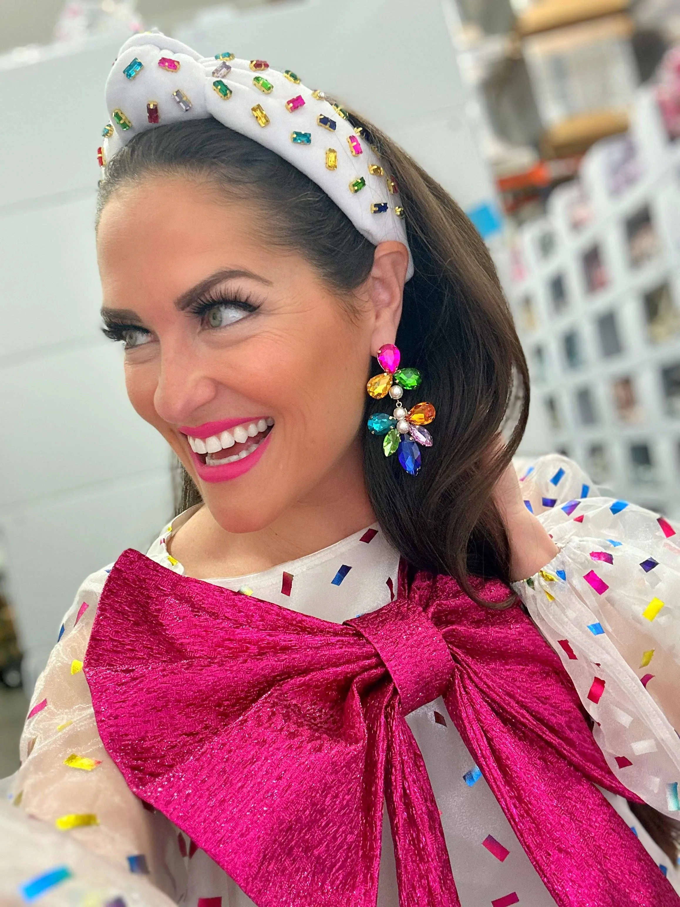 Multi-Colored Jeweled Statement Earrings