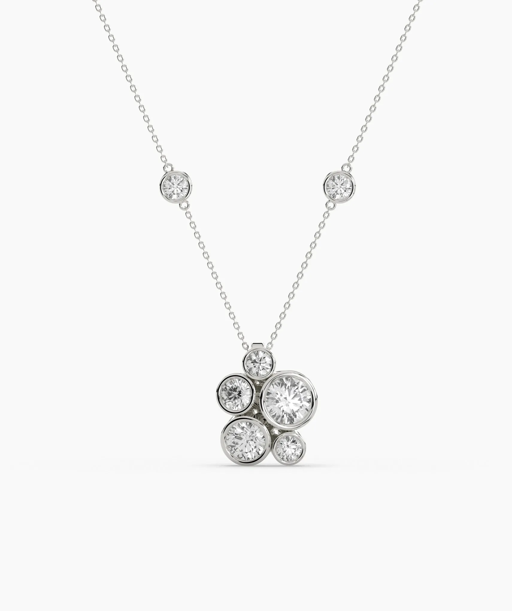 Multi-Diamond Bubble Necklace