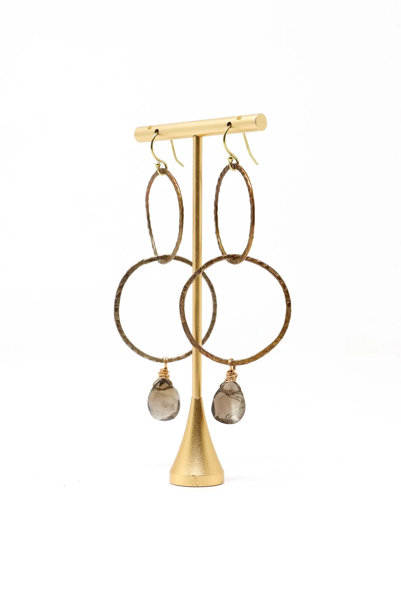 Mya Lambrecht Quartz Dangle Hoop Earrings