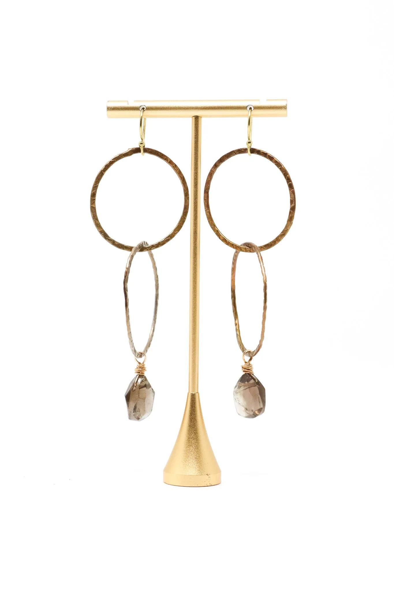 Mya Lambrecht Quartz Dangle Hoop Earrings