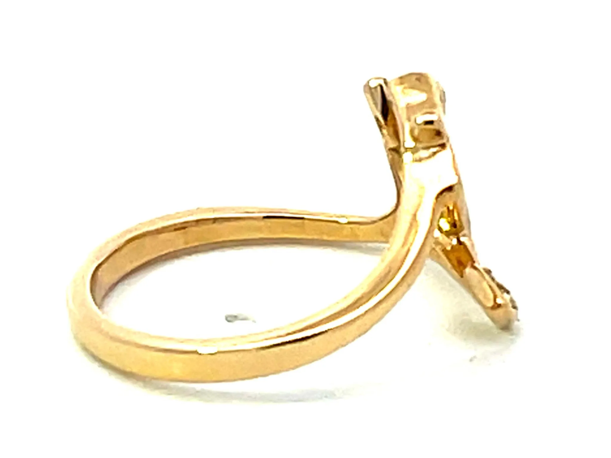 Nahoku Diamond Anchor Ring in 14K Yellow Gold
