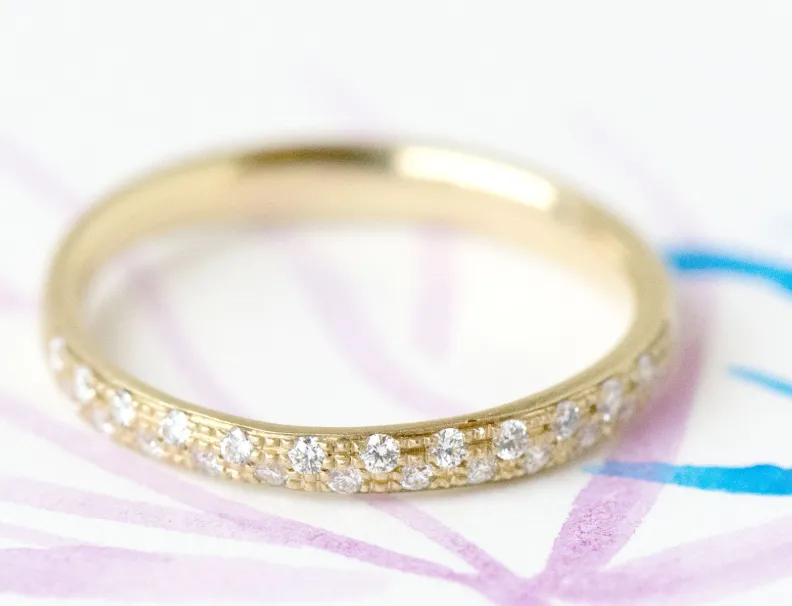 Narrow Pave Diamond Band