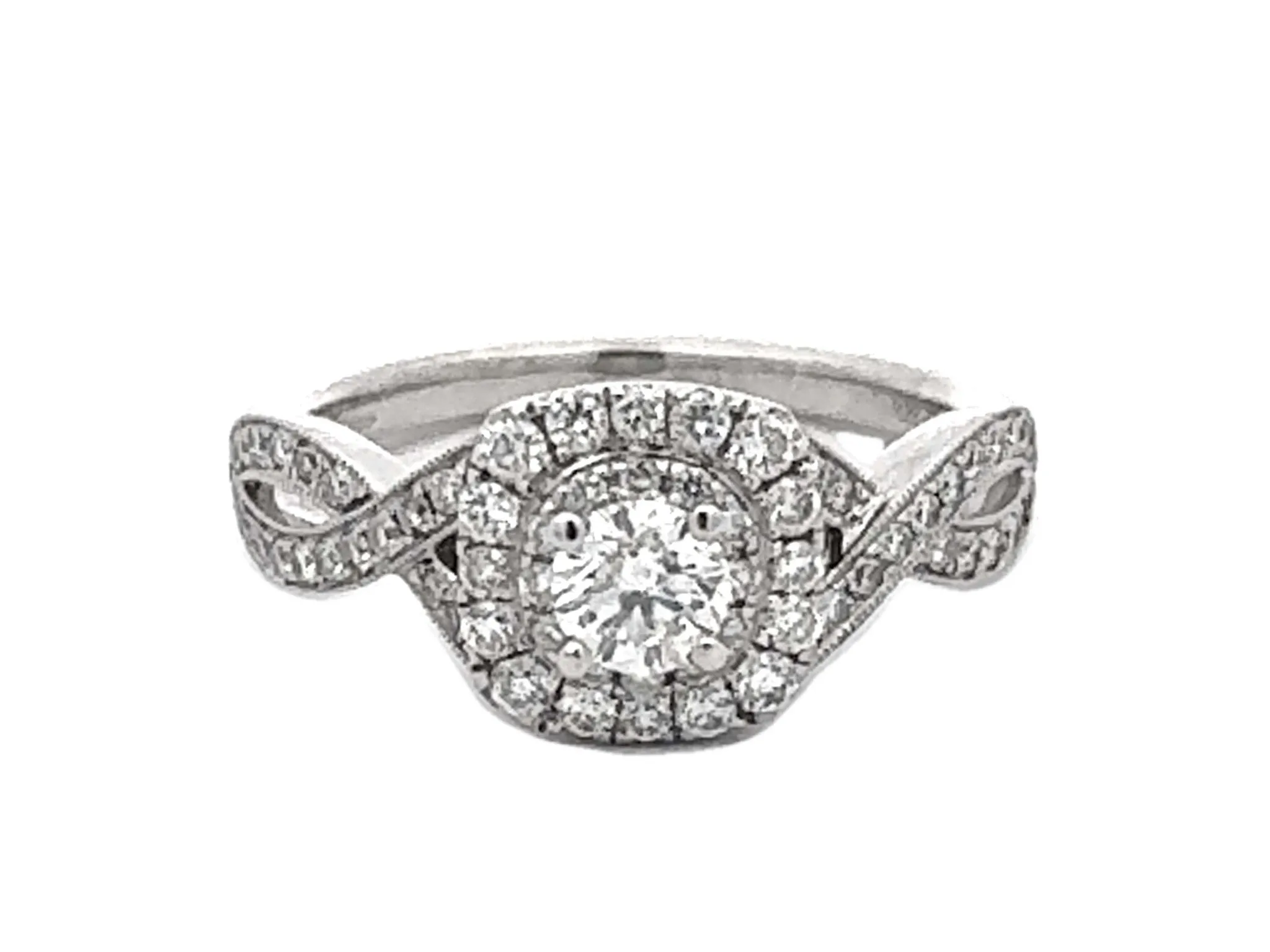 Neil Lane Diamond Engagement Ring and Matching Band 14k White Gold
