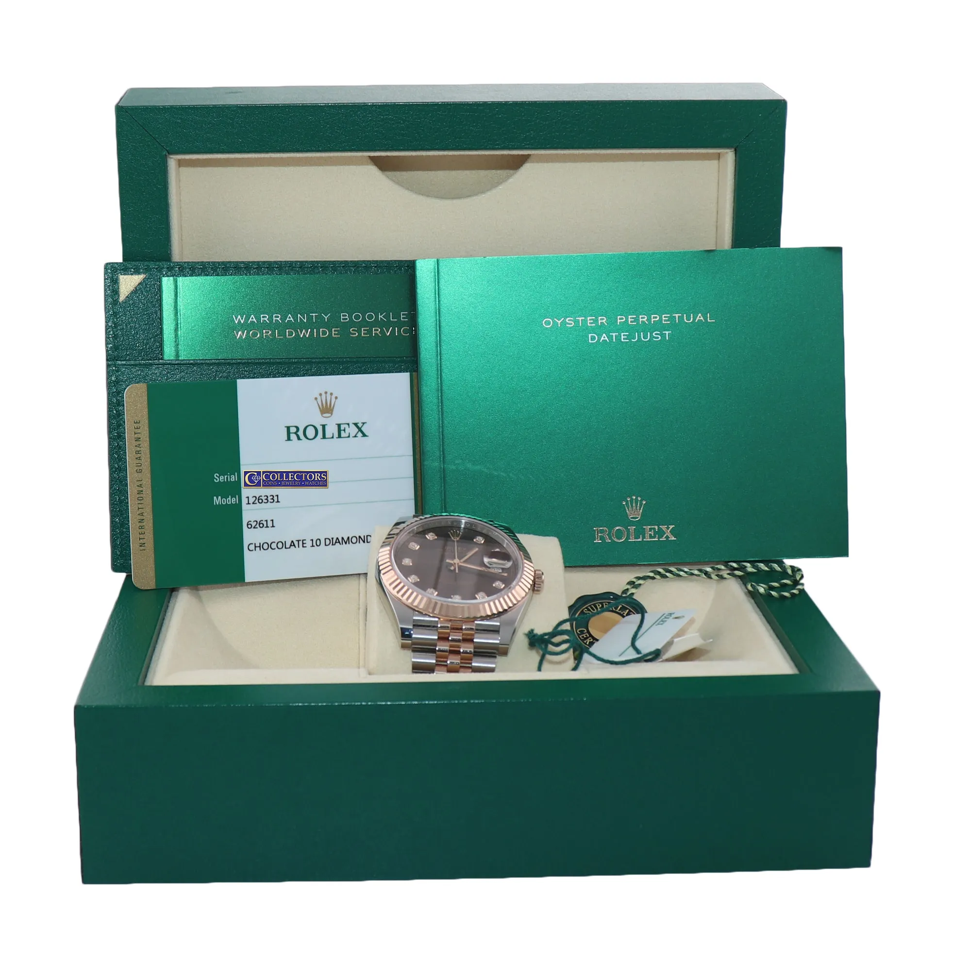 NEW 2019 Rolex DateJust 41 126331 Chocolate Diamond Gold Two-Tone Jubilee Watch
