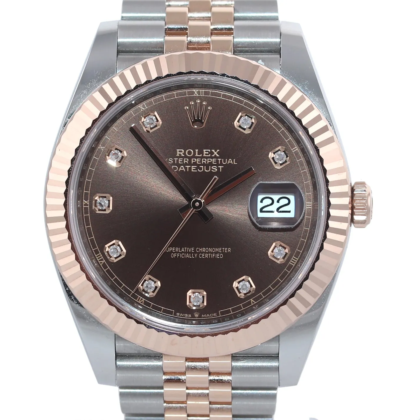NEW 2019 Rolex DateJust 41 126331 Chocolate Diamond Gold Two-Tone Jubilee Watch