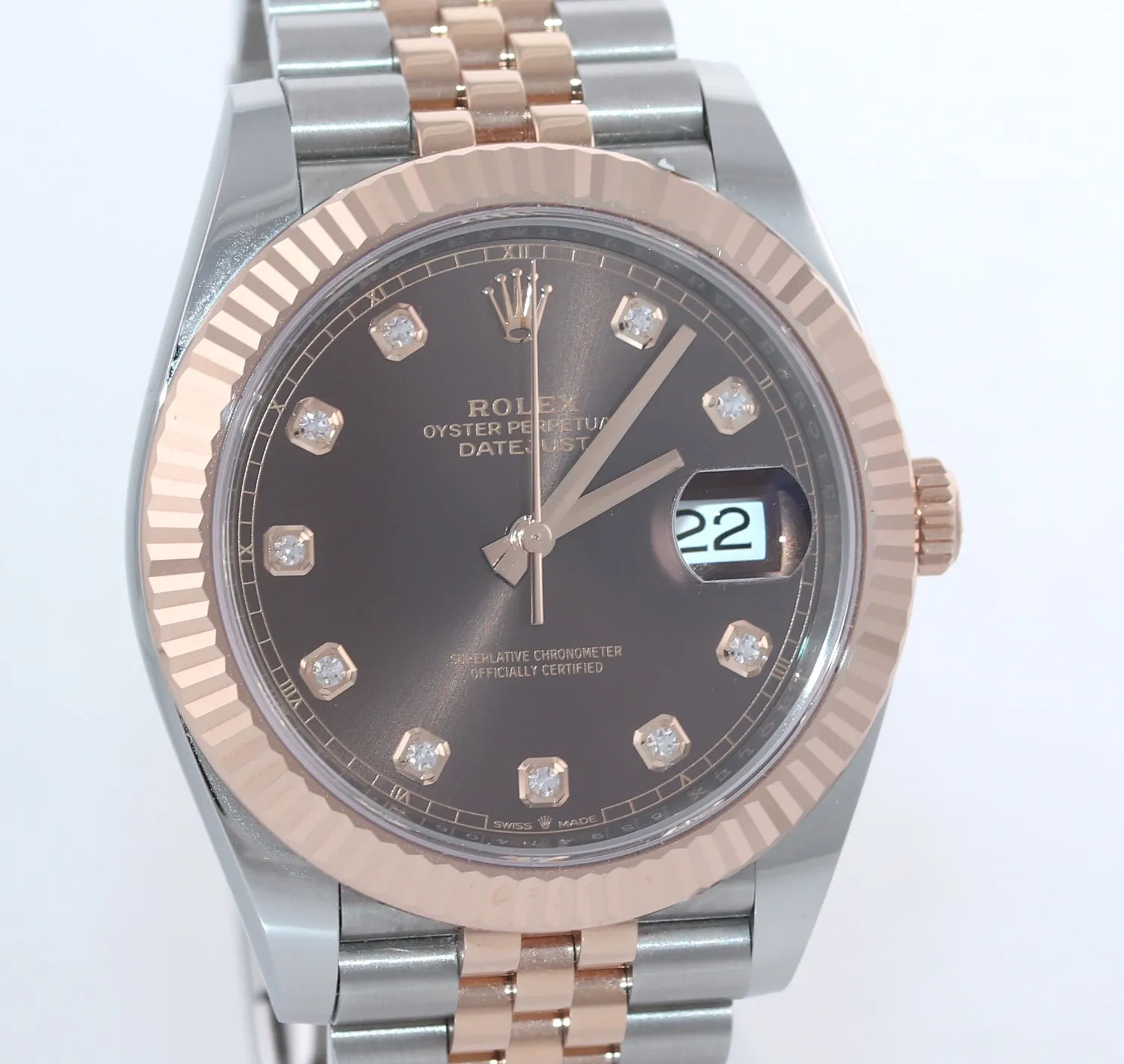 NEW 2019 Rolex DateJust 41 126331 Chocolate Diamond Gold Two-Tone Jubilee Watch