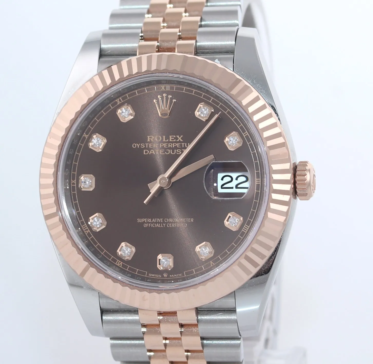 NEW 2019 Rolex DateJust 41 126331 Chocolate Diamond Gold Two-Tone Jubilee Watch
