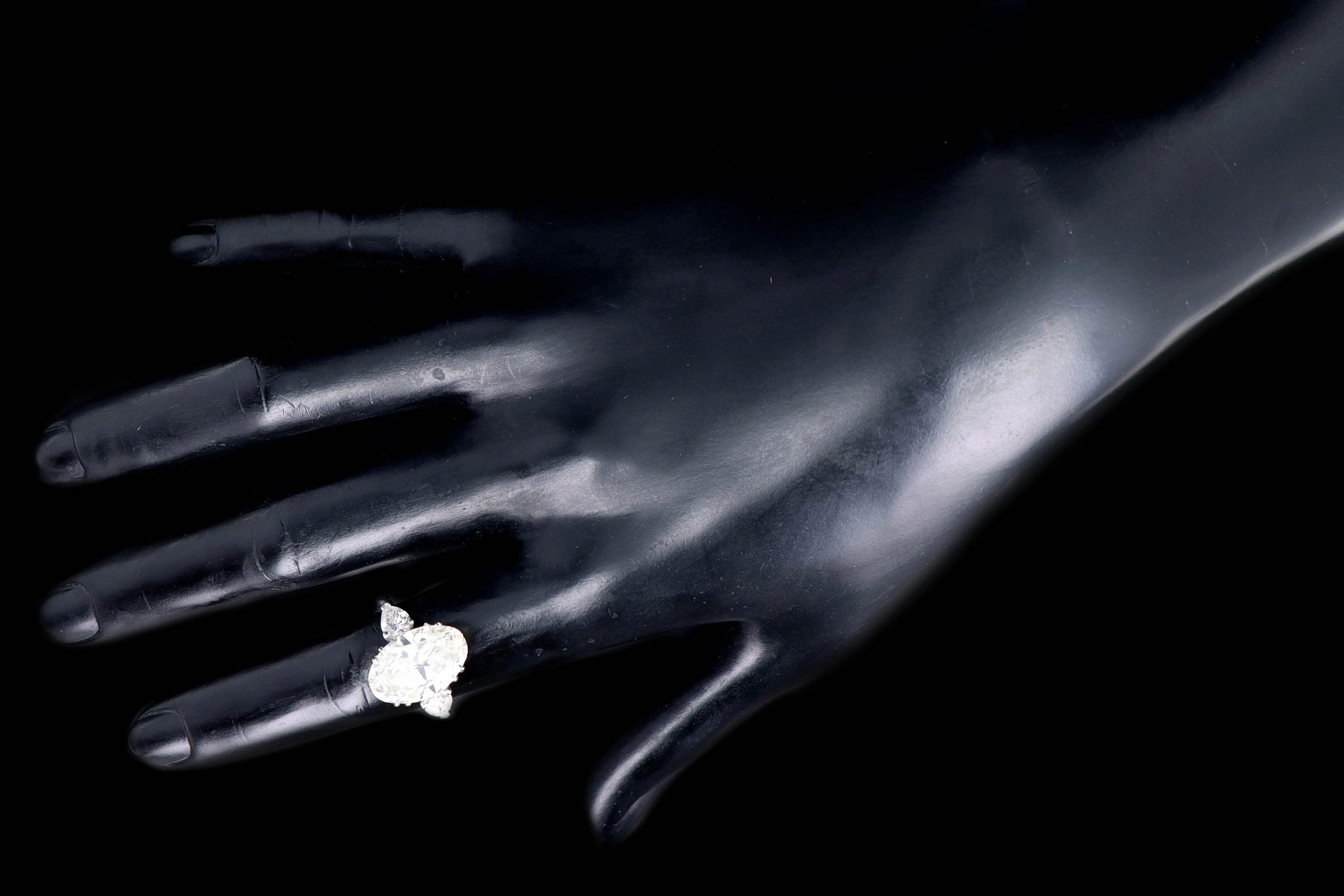 New Platinum 5.46 Carat Oval Cut Diamond Engagement Ring GIA Certified