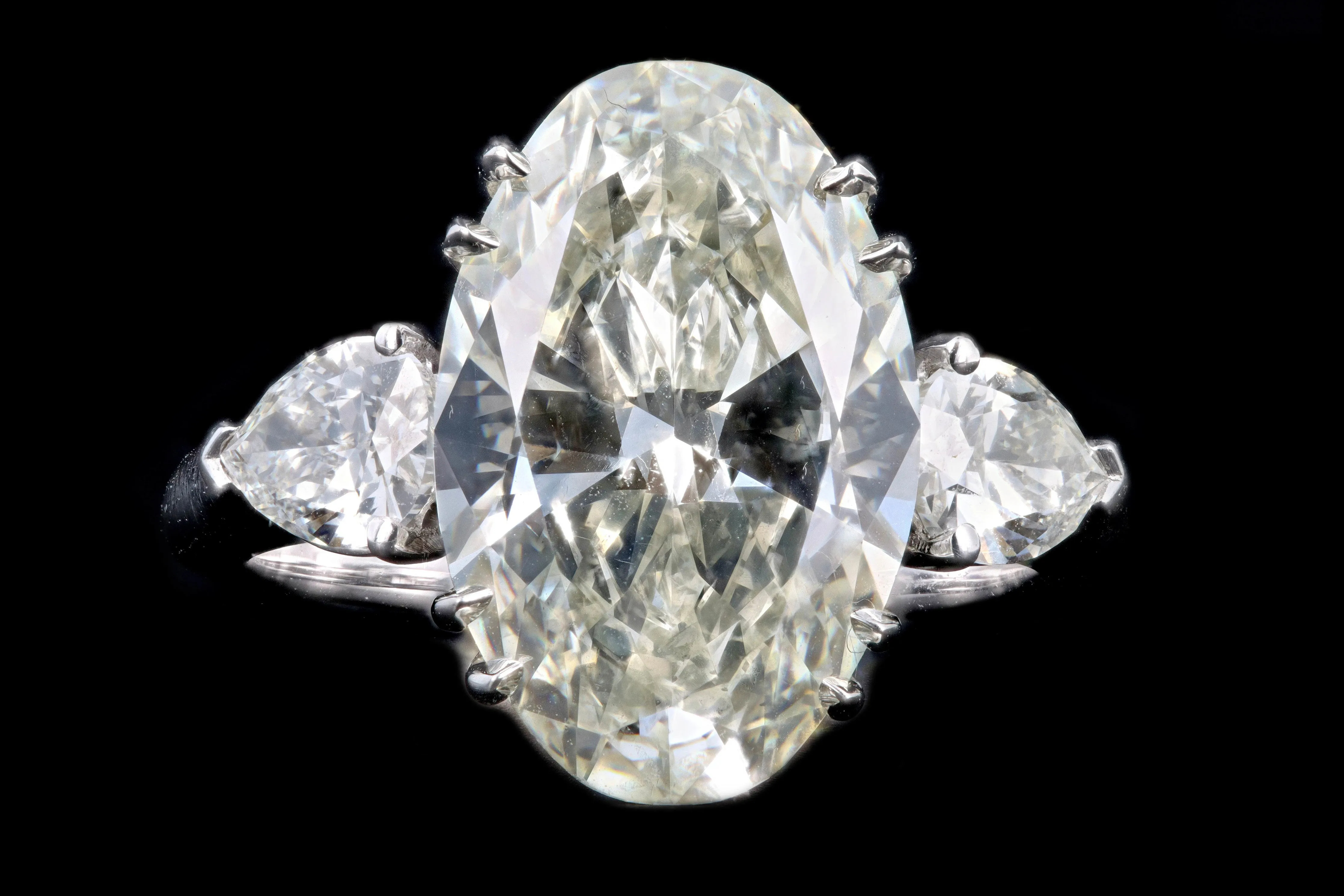 New Platinum 5.46 Carat Oval Cut Diamond Engagement Ring GIA Certified