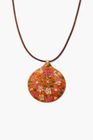NG-14547LQ hand painted necklace- tangerine mix