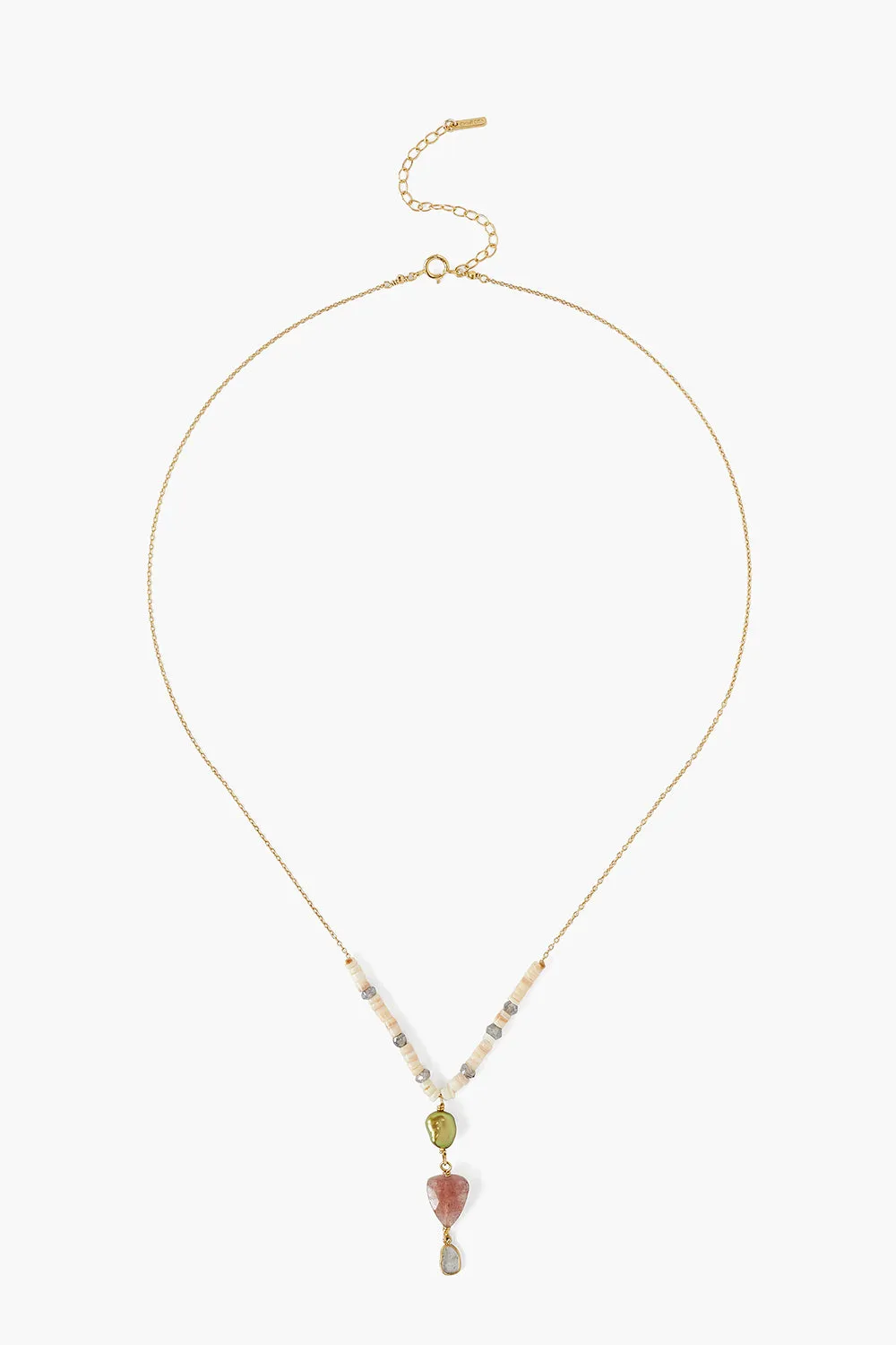 ngf-14205 green pearl mix necklace