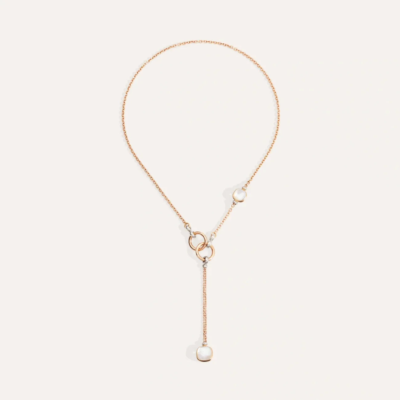 Nudo 18K Rose Gold White Topaz & Mother of Pearl Diamond Necklace