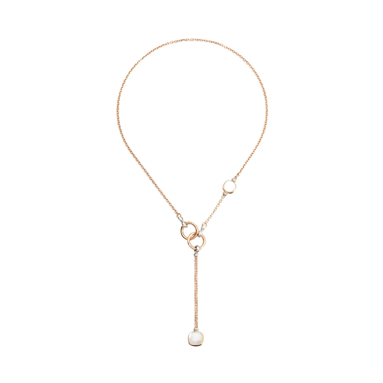 Nudo 18K Rose Gold White Topaz & Mother of Pearl Diamond Necklace