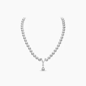 O by Yoko 18K Gold Grey Akoya Pearl and Diamond Strand Necklace