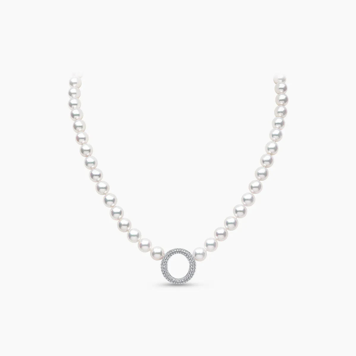 O by Yoko 18K White Gold Freshwater Pearl and Diamond Strand Necklace