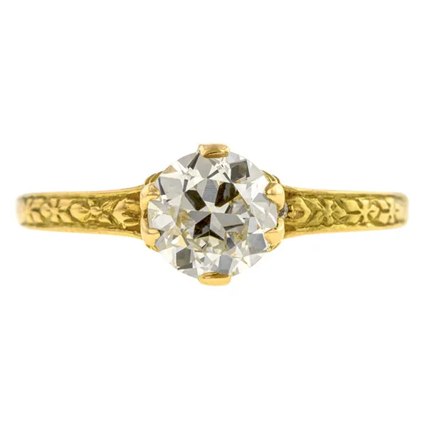 Old European Diamond Flower Engagement Ring -Heirloom by Doyle & Doyle