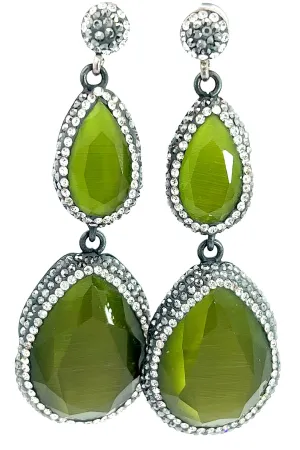 Olive Green Tourmaline Sterling Silver Earring