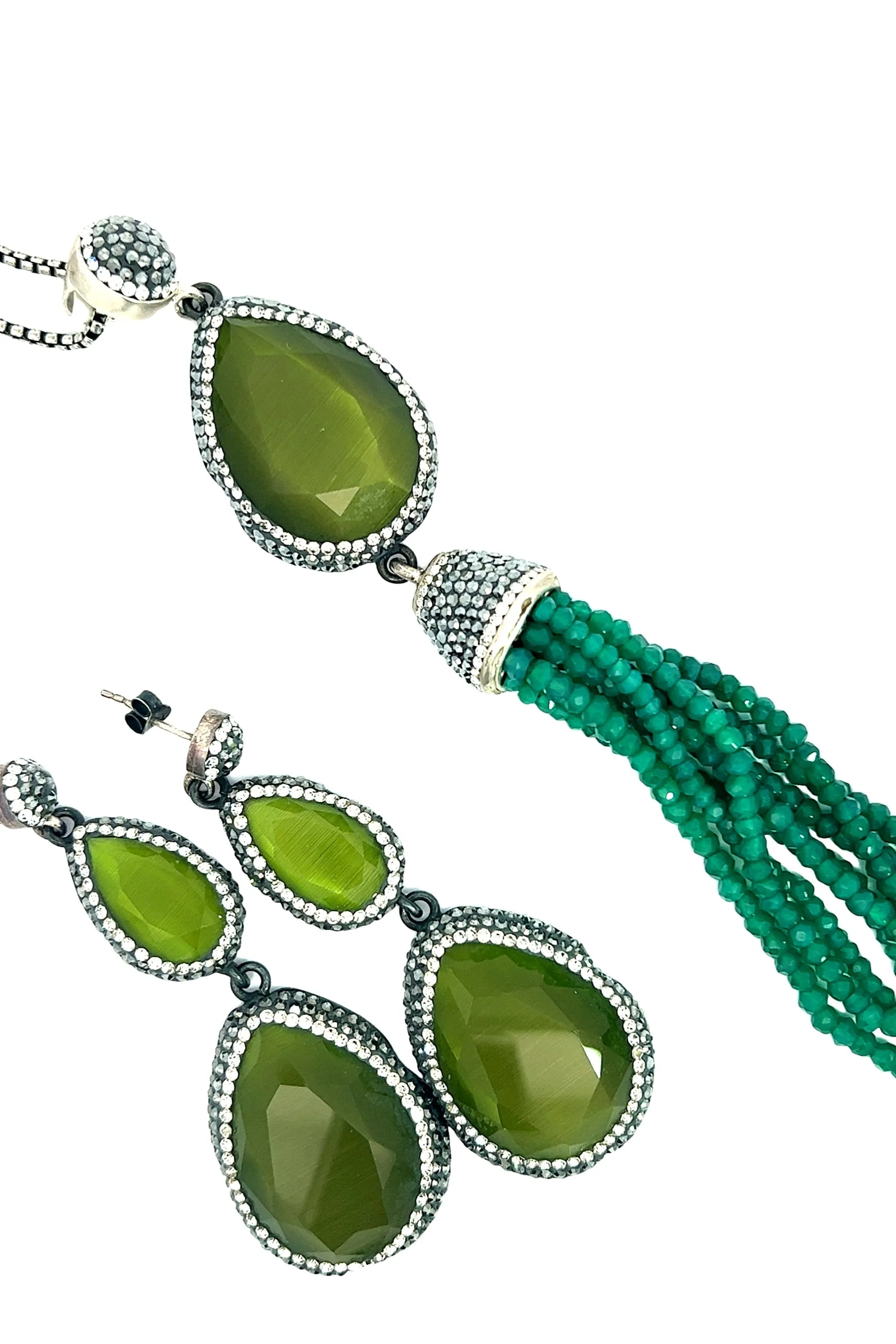 Olive Green Tourmaline Sterling Silver Earring