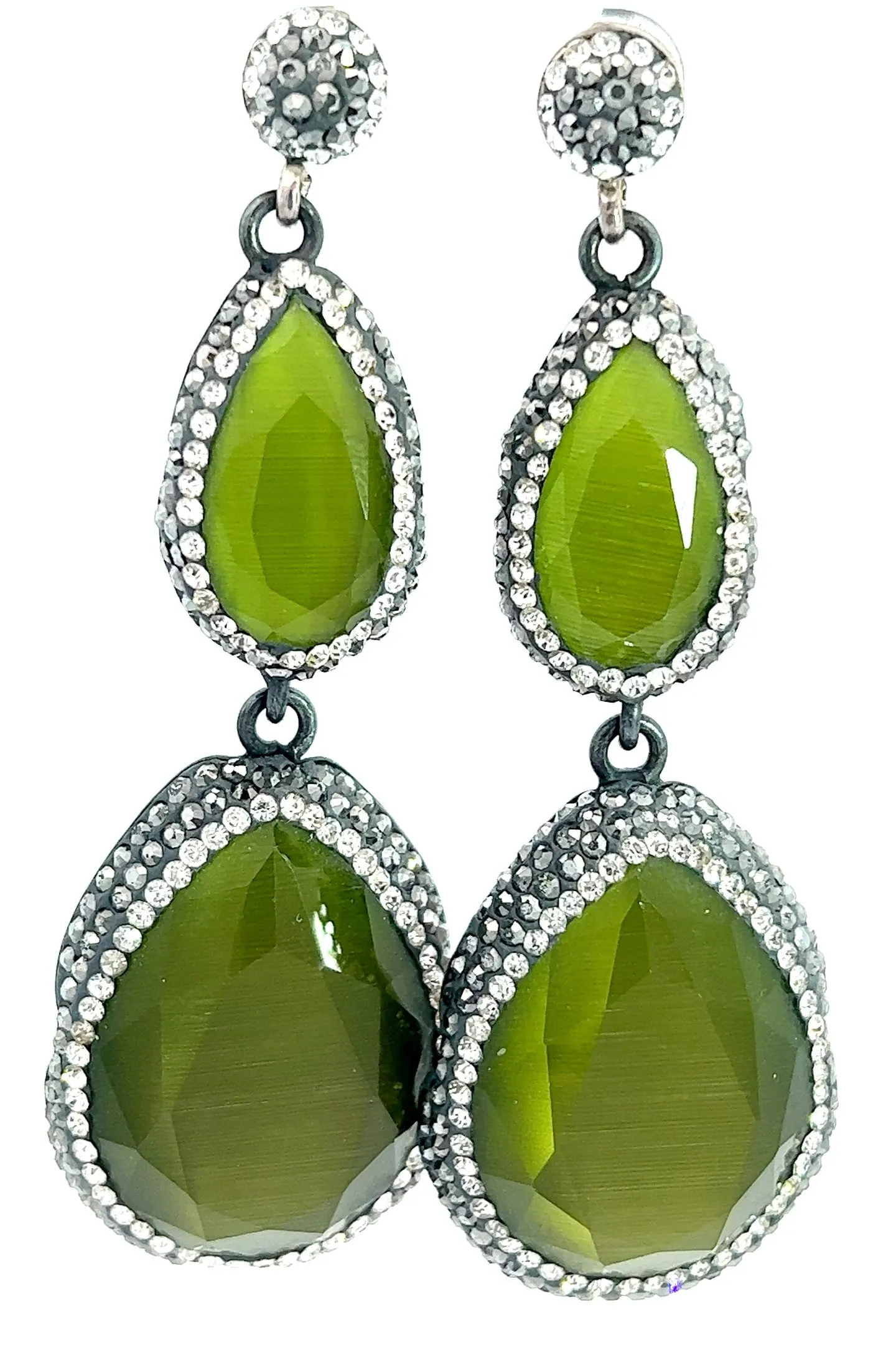Olive Green Tourmaline Sterling Silver Earring