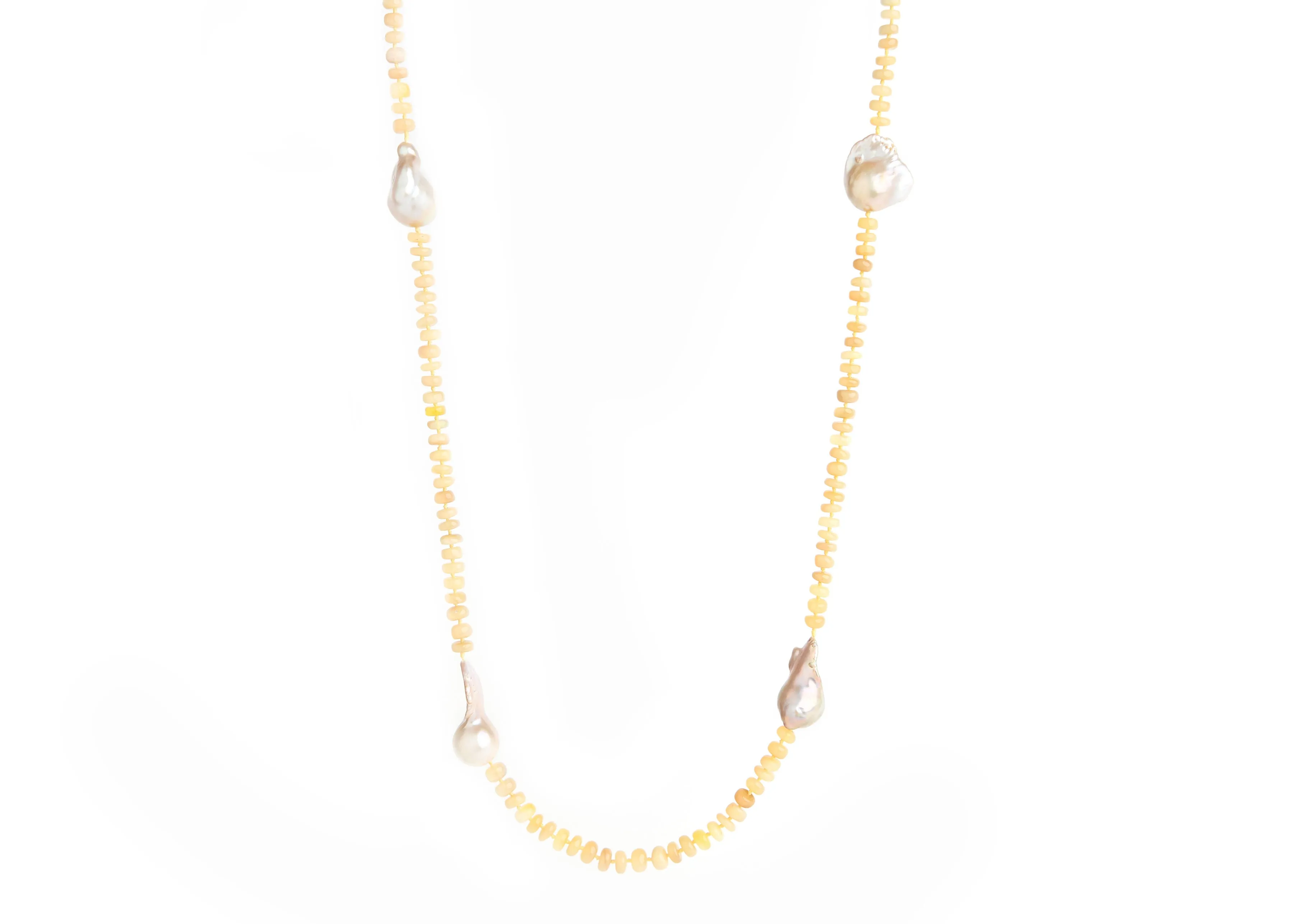 Opal & Baroque Pearl Necklace