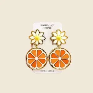 Orange Slice Statement Earrings {Bohemian Gemme}
