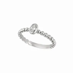 OVAL DIAMOND BEZEL SET RING 14K GOLD (0.25 CTW)