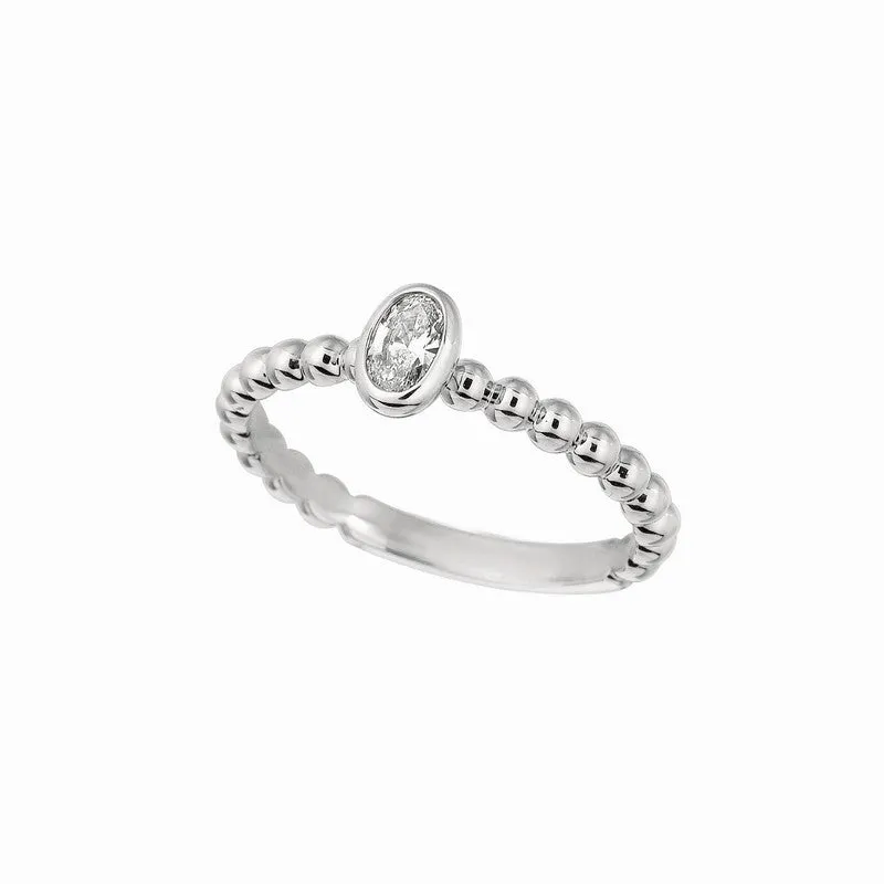OVAL DIAMOND BEZEL SET RING 14K GOLD (0.25 CTW)
