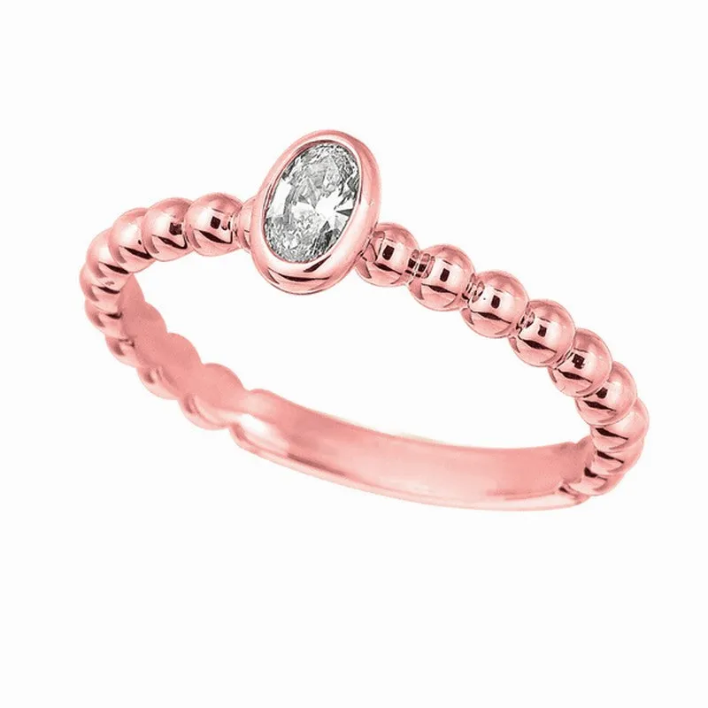 OVAL DIAMOND BEZEL SET RING 14K GOLD (0.25 CTW)