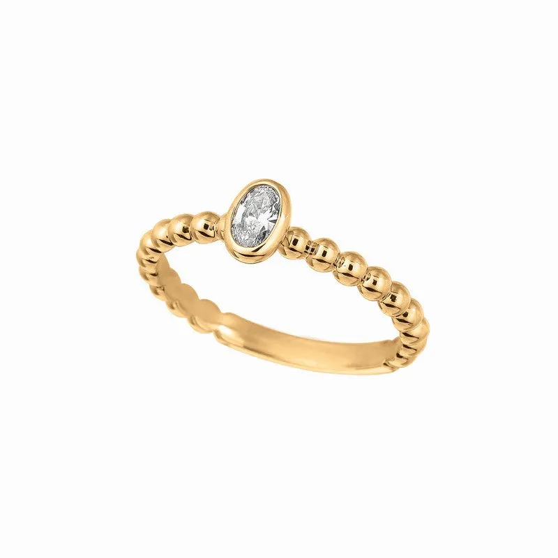OVAL DIAMOND BEZEL SET RING 14K GOLD (0.25 CTW)