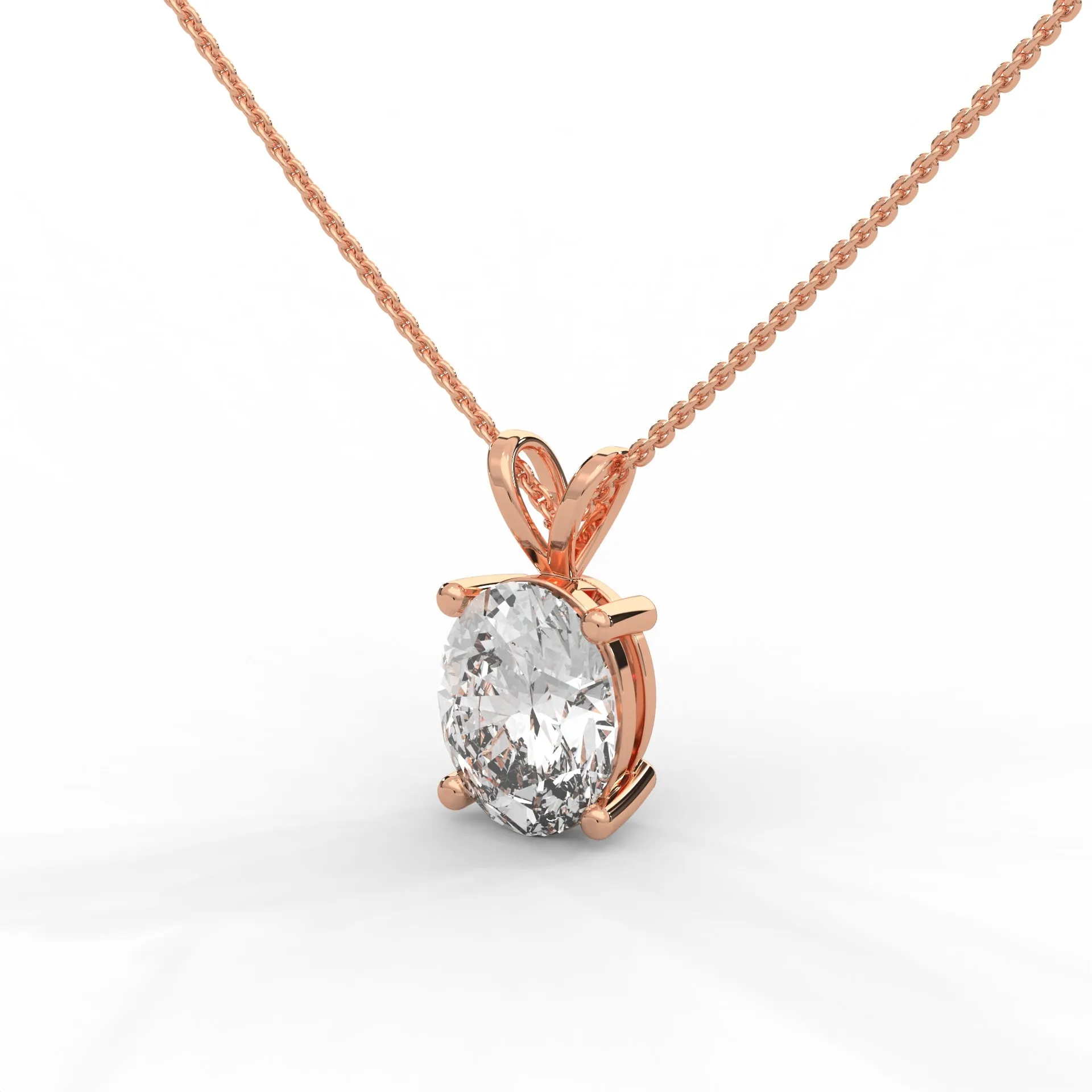 Oval Diamond Pendant