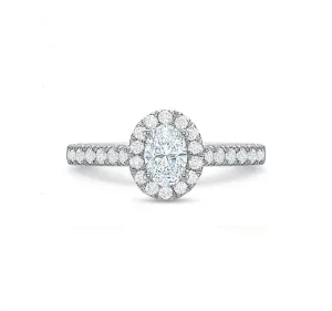 Oval Halo Engagement Ring 1.00tw