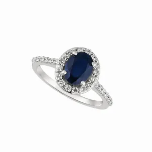 OVAL SAPPHIRE & DIAMOND ENGAGEMENT RING 14K GOLD (2.02 CTW)