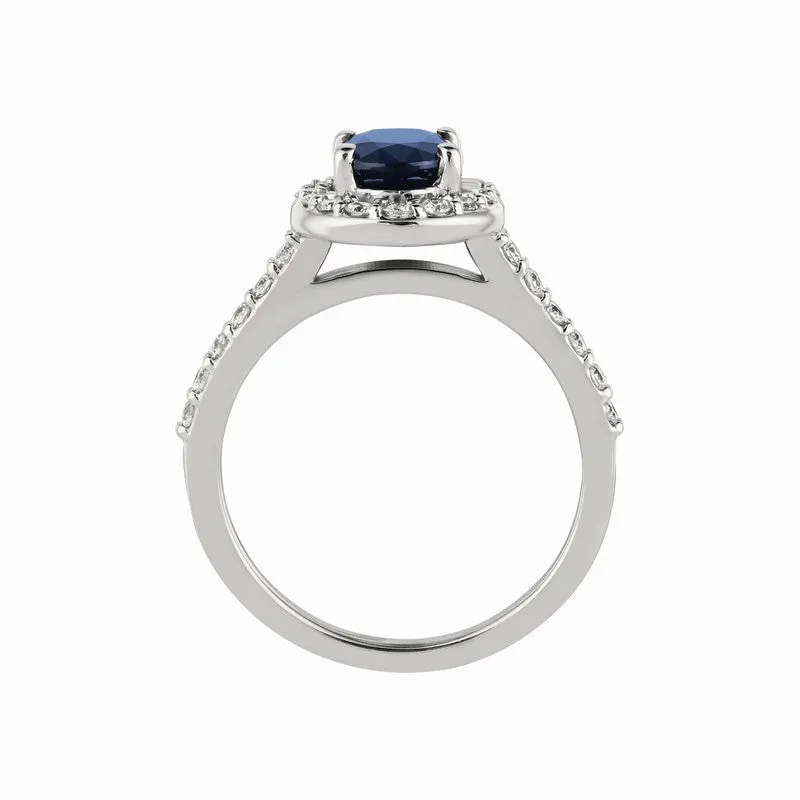OVAL SAPPHIRE & DIAMOND ENGAGEMENT RING 14K GOLD (2.02 CTW)