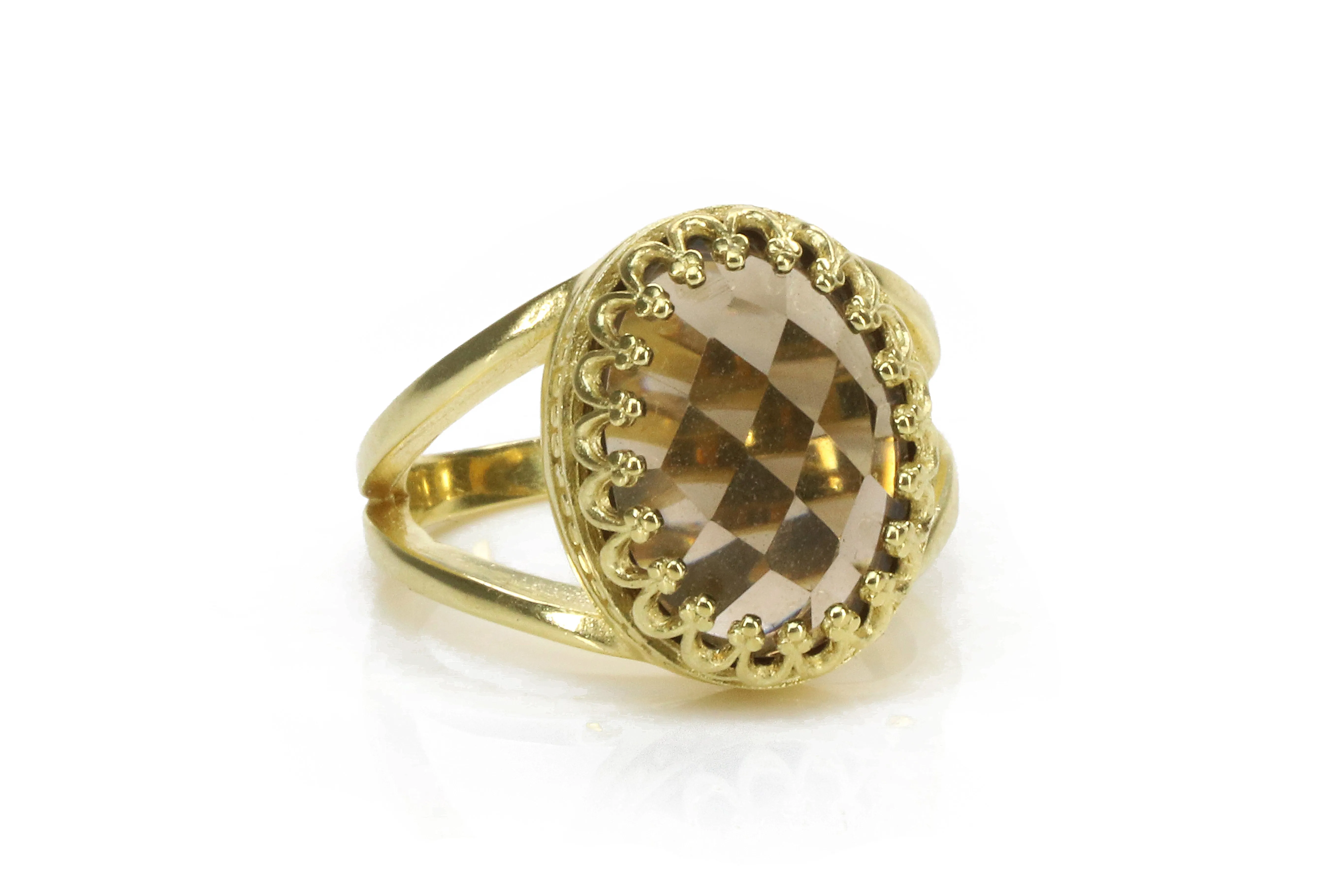 Oval Smoky Quartz 925 Silver Rings