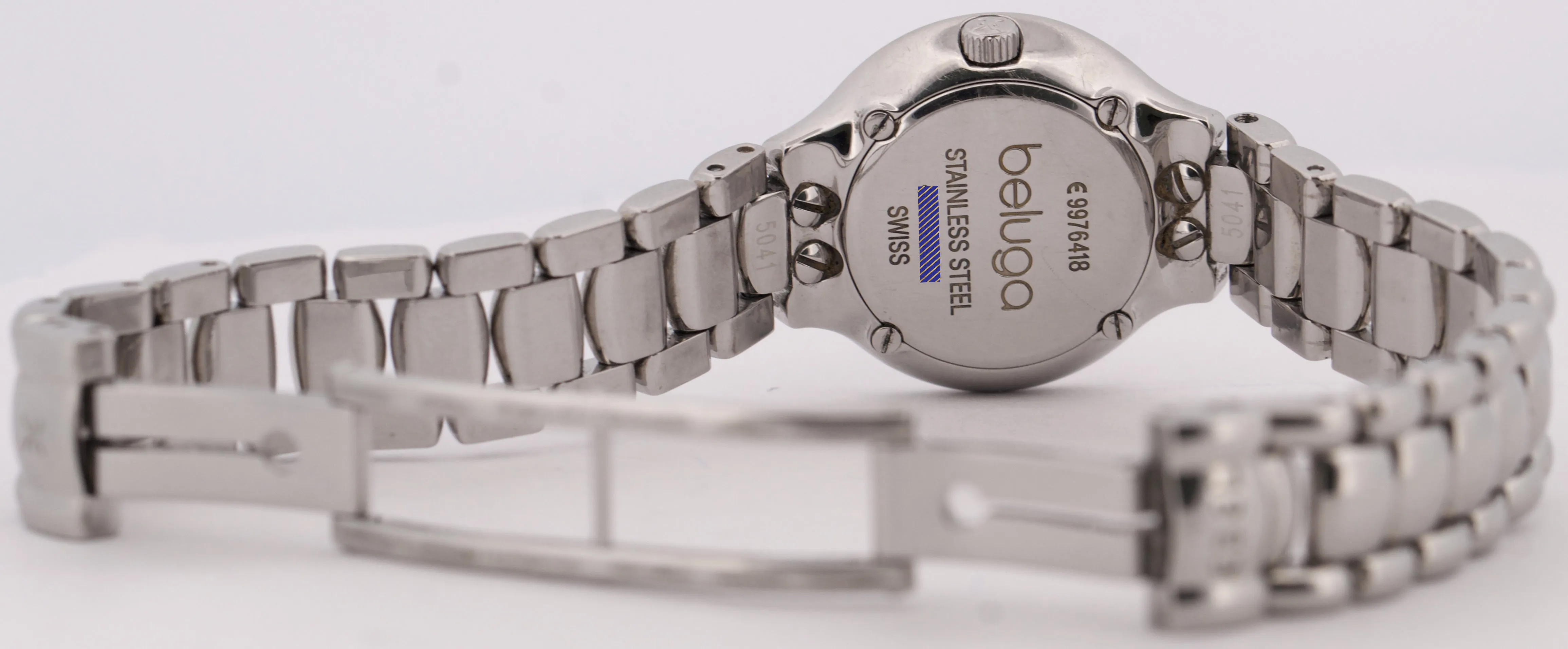 PAPERS Ladies Ebel Beluga Steel MOTHER OF PEARL DIAMOND Quartz 25mm E9976418 BOX