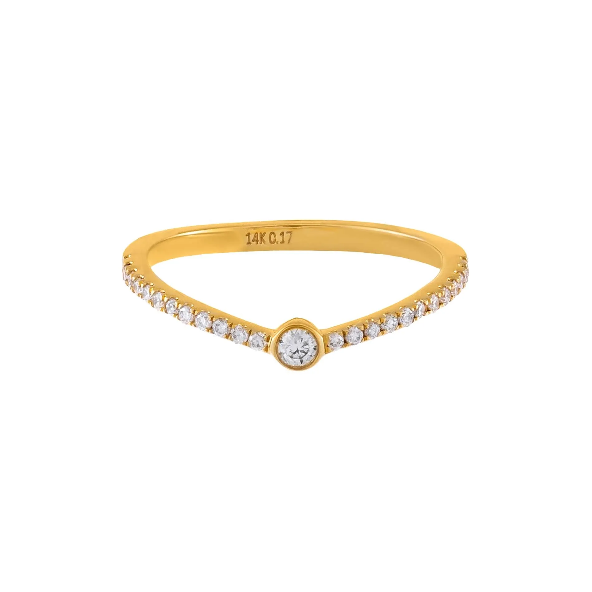 Pavé Diamond Bezel Band 14K