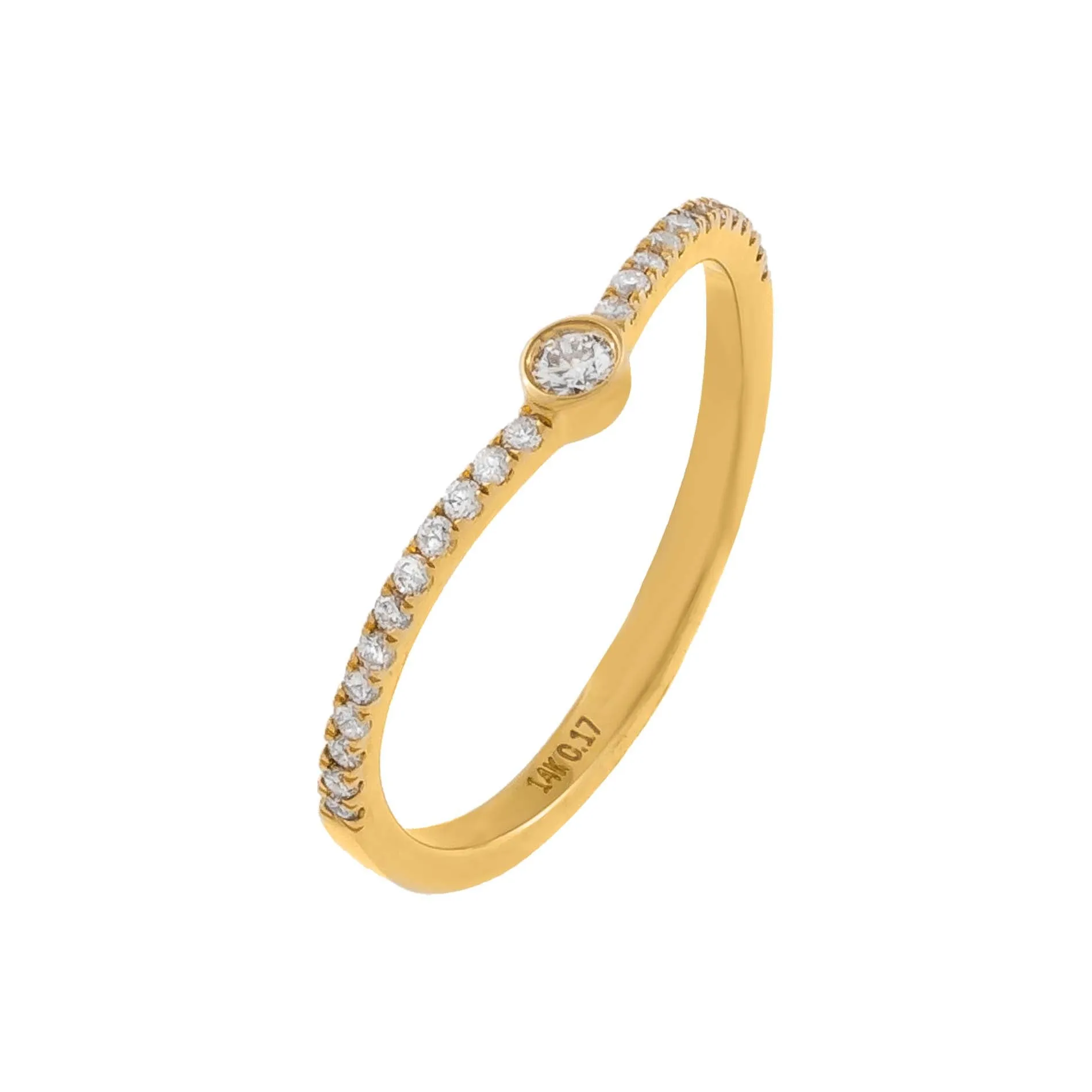 Pavé Diamond Bezel Band 14K