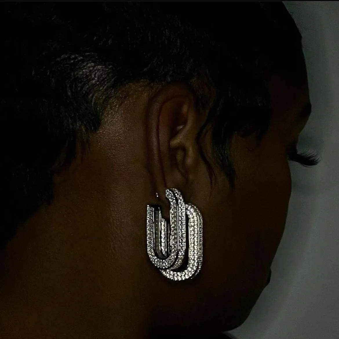 PAVÉ U-LINK EARRINGS