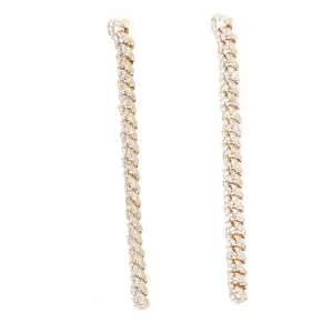 Pave Cuban Chain Dangle Earrings